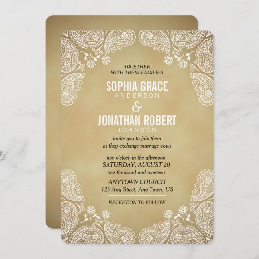 Rustieke bruiloft uitnodiging Ik Hand getrokken Pa (Voorkant / Achterkant)