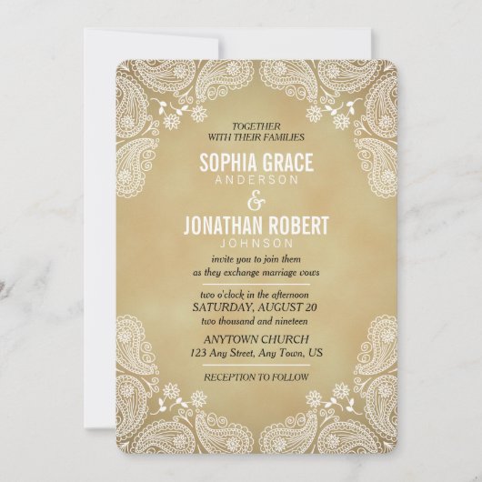 Rustieke bruiloft uitnodiging Ik Hand getrokken Pa (Voorkant)