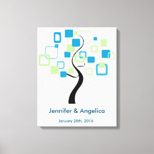 Rustieke bruiloft vingerafdruk boom canvas afdruk