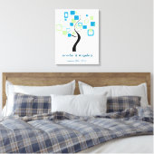 Rustieke bruiloft vingerafdruk boom canvas afdruk (Insitu (Slaapkamer))