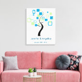 Rustieke bruiloft vingerafdruk boom canvas afdruk (Insitu (Woonkamer))
