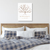 Rustieke bruiloft vingerafdruk boom canvas afdruk (Insitu (Slaapkamer))