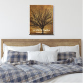 Rustieke bruiloft vingerafdruk boom canvas afdruk (Insitu (Slaapkamer))