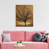 Rustieke bruiloft vingerafdruk boom canvas afdruk (Insitu (Woonkamer))