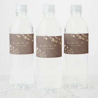 Rustieke bruiloft water fles label waterfles etiket