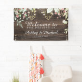 Rustieke Bruiloft Welkomstfeestbanner Spandoek (Insitu)