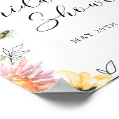 Rustieke bruiloft-wilkomstdisplay met wilde bloeme poster (Hoek)