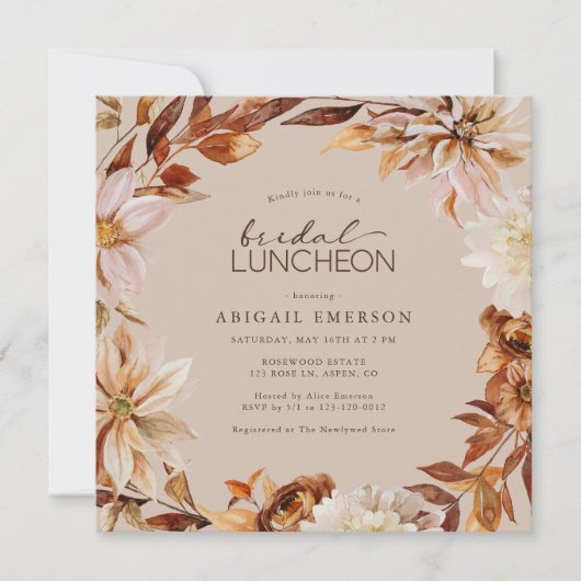 Rustieke bruiloftslunch kaart (Voorkant)