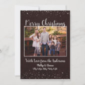 Rustieke bruine besneeuwde kerst Kaart (Voorkant)