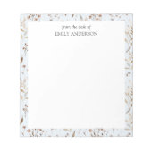 Rustieke Bruine Bloemen Botanisch Van Het Bureau V Notitieblok (Voorkant)