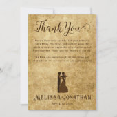  rustieke bruine bruiloft Dank u kaart (Voorkant)