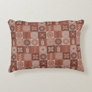 Rustieke Bruine Burlap Bloemen Bladeren Accent Kus Kussen