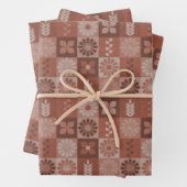 Rustieke Bruine Burlap Bloemen Wrapping Paper Shee (In situ)