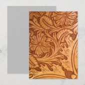 Rustieke bruine cowboy mode western leer bedankkaart (Voorkant / Achterkant)