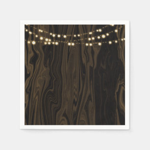 Rustieke bruine grillige houten slingerlichtjes br servet