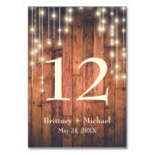 Rustieke bruine houten string lichte tafel Kaart (Voorkant)