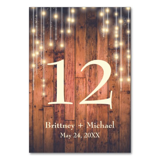 Rustieke bruine houten string lichte tafel Kaart (Voorkant)