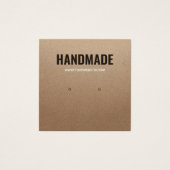 Rustieke bruine kraft papier handgemaakte stud ear vierkante visitekaartjes (Voorkant)