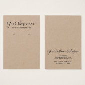 Rustieke bruine kraft zwarte oorbel display kaart (Voorkant /achterkant)