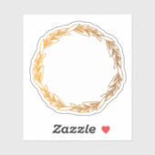 Rustieke bruine krans sticker (Vel)