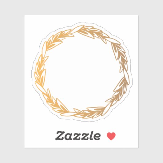 Rustieke bruine krans sticker (Vel)