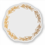 Rustieke bruine krans sticker (Voorkant)