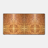 Rustieke bruine westerne land lederen print bureaumat (Voorkant)