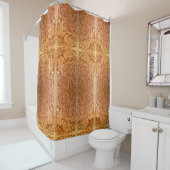 Rustieke bruine westerne land lederen print douchegordijn (In situ)