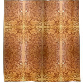 Rustieke bruine westerne land lederen print douchegordijn (Voorkant)