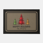 Rustieke Buffalo Check Kerstbomen Aanpasbaar Deurmat (Voorkant)