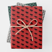 Rustieke Buffalo en Buffalo Plaid Patroon Inpakpapier Vel (In situ)