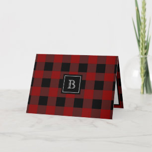 Rustieke Buffalo geruite monogram initiaal patroon Kaart