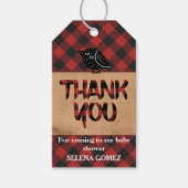 Rustieke Buffalo Plaid Baby shower Dank u Cadeaulabel (Voorkant)