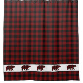 Rustieke Buffalo Plaid Grizzly Beren Douchegordijn (Voorkant)
