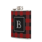Rustieke Buffalo Plaid Lumberjack Monogram Initiaa Heupfles (Links)