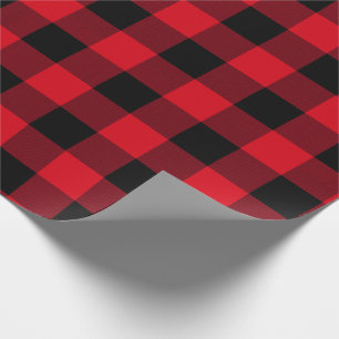 Rustieke Buffalo Plaid Rood en Zwart Eenvoudig Pat Cadeaupapier