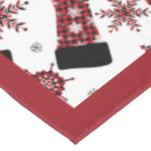 Rustieke Buffalo Plaid Stocking Snowflakes Kerstmi Tafelkleed (Gekanteld)