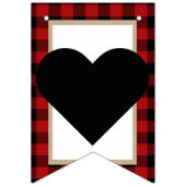 Rustieke Buffel Plaid Country Barn Mr Mrs Wedding Vlaggetjes (Tweede vlag)