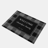 Rustieke buffel plaid welkomstmonogram vastgesteld deurmat (Schuin)