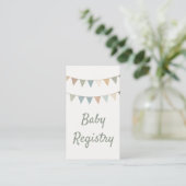 Rustieke bunting baby shower QR Code Registry Kaar Informatiekaartje (Staand voorkant)