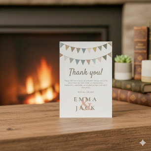 Rustieke bunting met ampersand bruiloft bedankt