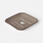 Rustieke burlap achtergrond land bruiloft partij papieren bordje (Gebogen)