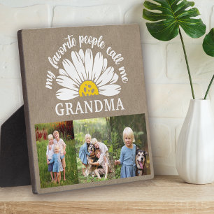 Rustieke Burlap Daisy Fotocollage Oma Gift Fotoplaat