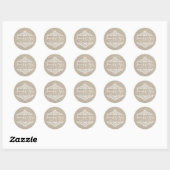 Rustieke Burlap  Damask Bruiloft Stickers (Vel)