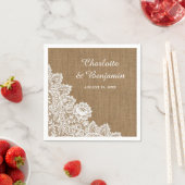 Rustieke Burlap en kant bruiloft servetten (Insitu)