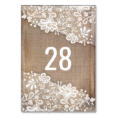 Rustieke Burlap en  kant oude bruiloft Kaart (Achterkant)