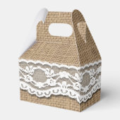 Rustieke Burlap en Lace Art Gable Favor Box Bedankdoosjes (Achterkant)