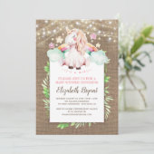 Rustieke Burlap en Magische Eenhoorn Baby shower Kaart (Staand voorkant)