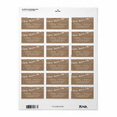Rustieke Burlap en String Lights Etiket (Full Sheet)