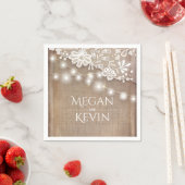 Rustieke Burlap en String Lights Lace Wedding Servetten (Insitu)